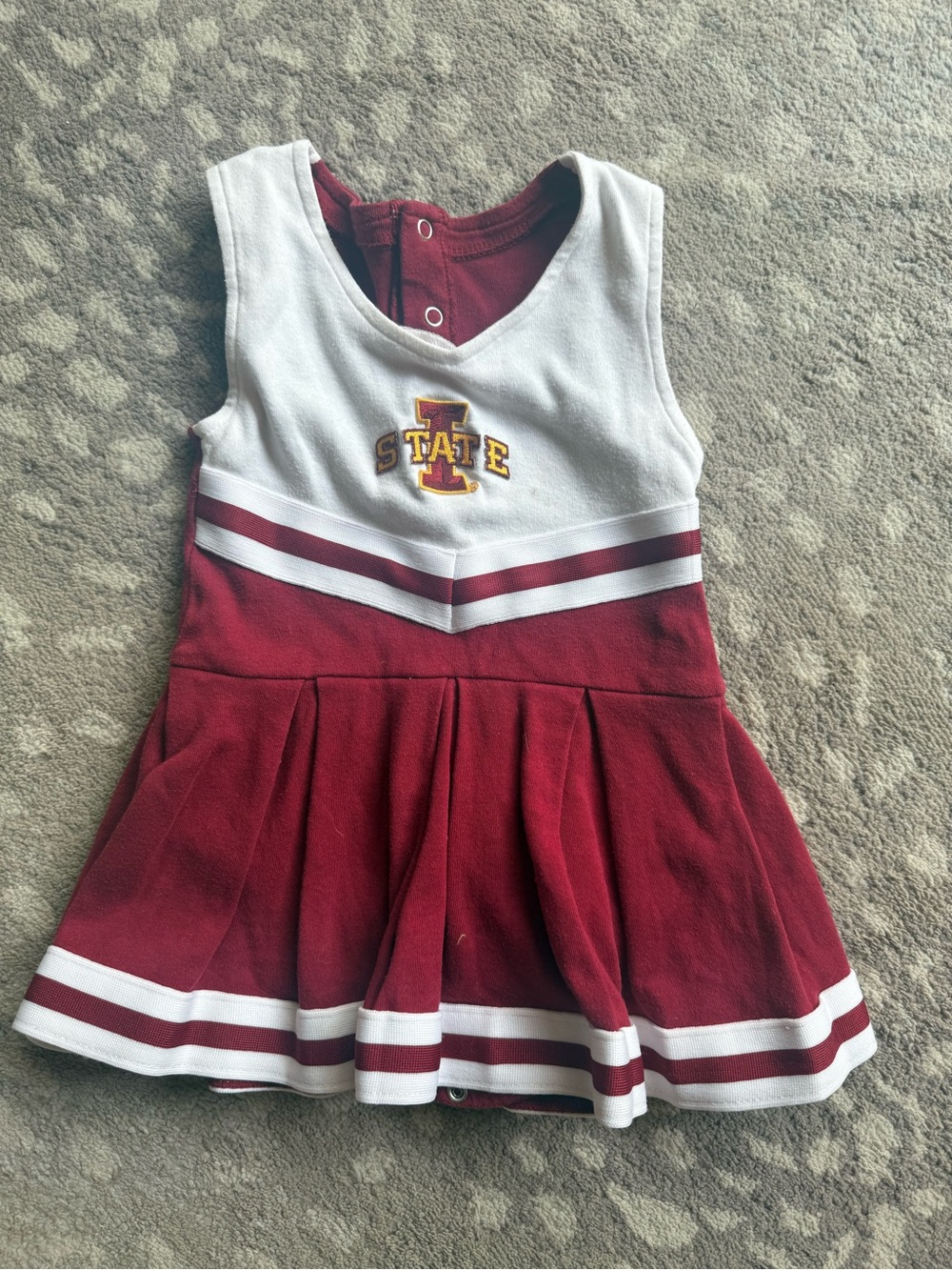 White and Cardinal Red Infant/Toddler Cheer Top